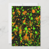 ネオン緑オレンジ塗料トランポリンパーティー誕生日 招待状 (裏面)