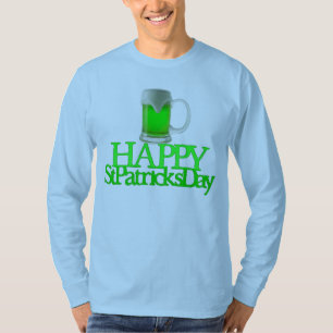 ネオン緑ビールによってぼやけられる幸せなセントパトリックの日 Tシャツ