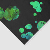 ネオン緑及び黒い水玉模様/泡 薄葉紙 (詳細)