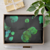 ネオン緑及び黒い水玉模様/泡 薄葉紙 (ギフト)