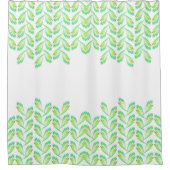 ネオン緑葉の – フラクタルアート、 シャワーカーテン (正面)