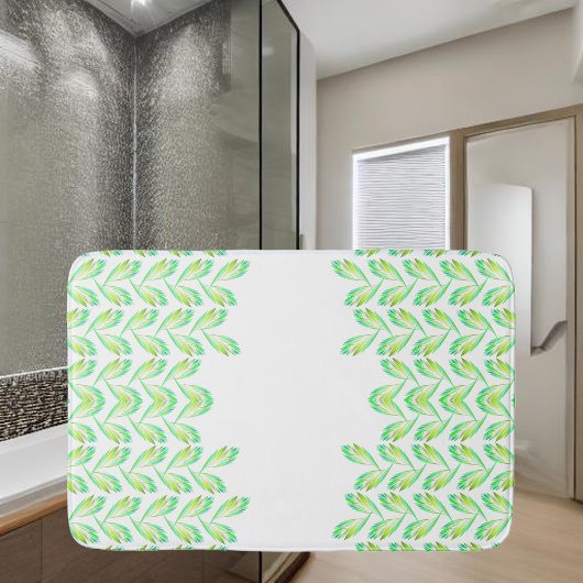 ネオン緑葉の – フラクタルアート、 バスマット