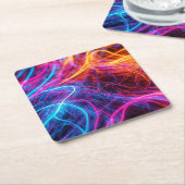 ネオン線 スクエアペーパーコースター (アングル)