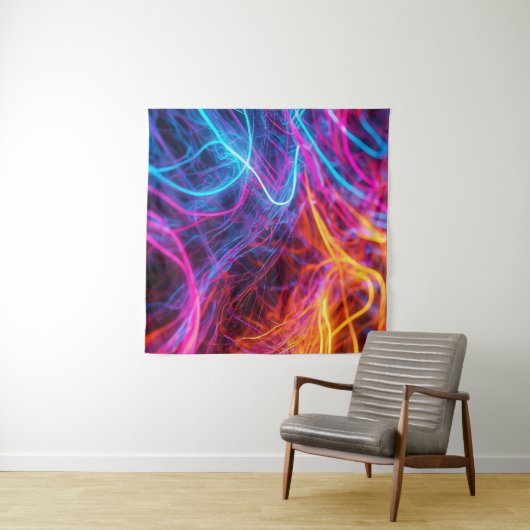 ネオン線 タペストリー (インサイチュ(横))