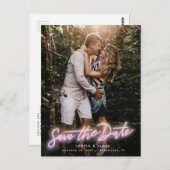 ネオン縦型写真日付はがきを保存 ポストカード (正面/裏面)