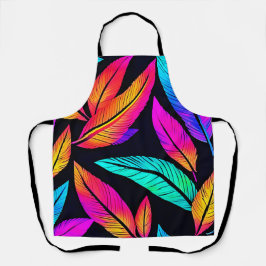 ネオン羽パタン鮮やかアート エプロン