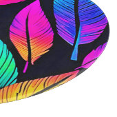 ネオン羽パタン鮮やかアート カッティングボード (角)