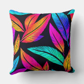 ネオン羽パタン鮮やかアート クッション (裏面)