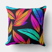 ネオン羽パタン鮮やかアート クッション (正面)
