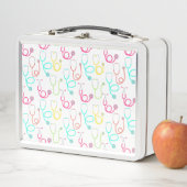 ネオン聴診器パターン メタルランチボックス (インサイチュ)