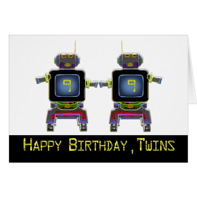 ネオン色のツインロボット (正面横)