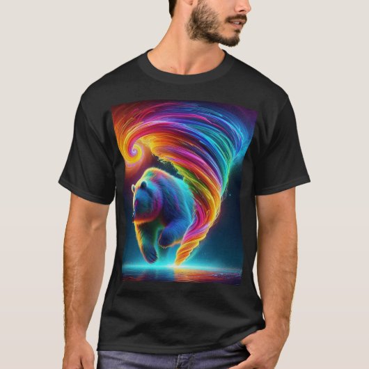 ネオン色のトルネードを持つ。 Tシャツ (正面)