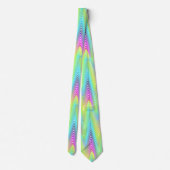 ネオン色の波のシームレストライプームパターン ネクタイ (裏面)
