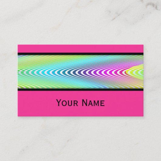 ネオン色の波のシームレストライプームパターン 名刺 (正面)