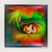 ネオン色の神秘的な女性 ジグソーパズル (横)