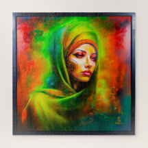 ネオン色の神秘的な女性