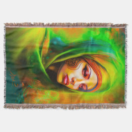 ネオン色の神秘的な女性 スローブランケット