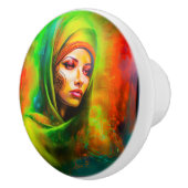 ネオン色の神秘的な女性 セラミックノブ (右)