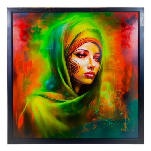 ネオン色の神秘的な女性 ポスター (正面)