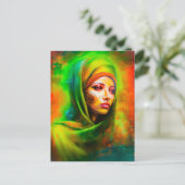 ネオン色の神秘的な女性 ポストカード (スタンド正面)