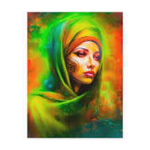 ネオン色の神秘的な女性