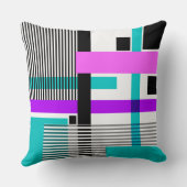 ネオン色ストライプのの幾何模様 クッション (裏面)