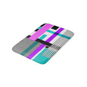 ネオン色ストライプのの幾何模様 バスマット (アングル)