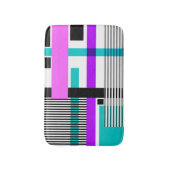ネオン色ストライプのの幾何模様 バスマット (正面縦)