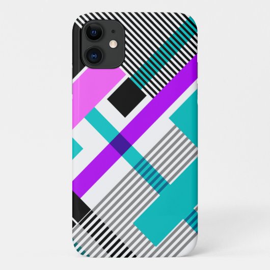 ネオン色ストライプのの幾何模様 Case-Mate iPhoneケース (裏面)