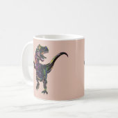 ネオン色ティラノサウルスレックス恐竜 コーヒーマグカップ (正面左)