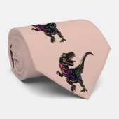 ネオン色ティラノサウルスレックス恐竜 ネクタイ (ロール)
