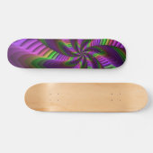 ネオン色フラッ熱狂するシュカラフルフラクタルパターン スケートボード (横)