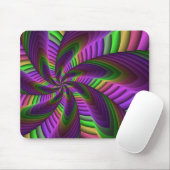 ネオン色フラッ熱狂するシュカラフルフラクタルパターン マウスパッド (マウス)