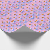 ネオン色数々ののカモミール配列。 ラッピングペーパー (角)