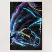 ネオン色鮮やかの宇宙馬 ジグソーパズル (縦)