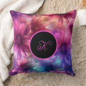 ネオン花柄モノグラム クッション (ブランケット)
