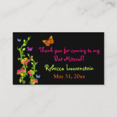 ネオン花柄、蝶座席表及びメッセージカード プレイスカード (裏面)