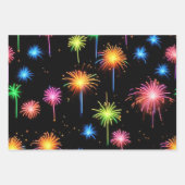 ネオン花火（黒） ラッピングペーパーシート (正面)