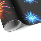 ネオン花火（黒） ラッピングペーパー (ロールコーナー)
