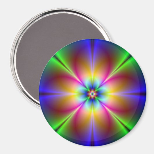 ネオン花 マグネット (正面/裏面)