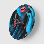ネオン芸術 ラウンド壁時計 (傾斜)