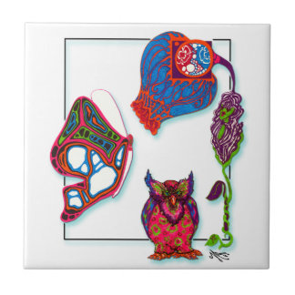 ネオン落書きのタイル タイル