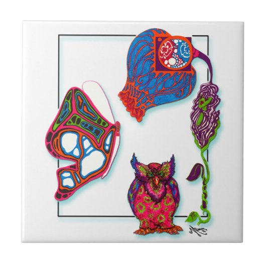 ネオン落書きのタイル タイル (正面)