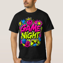 ネオン落書きゲームナイトゲーマーパーティー メンズTシャツ Tシャツ