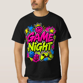 ネオン落書きゲームナイトゲーマーパーティー メンズTシャツ Tシャツ