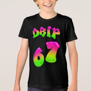 ネオン落書きスライムDRIP 67 シックスセブンメメTシャツ トライブレンドＴシャツ