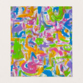 ネオン落書き手によって絵を描かれる抽象的なブラシストローク 名刺 (外部フラット)