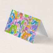 ネオン落書き手によって絵を描かれる抽象的なブラシストローク 名刺 (裏面)