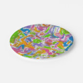 ネオン落書き-手塗り抽象美術 ペーパープレート (アングル)