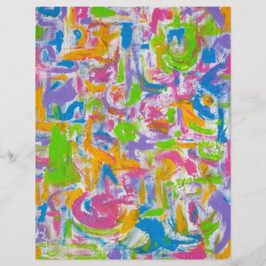 ネオン落書き – 抽象芸術アートブラシストローク チラシ (正面)